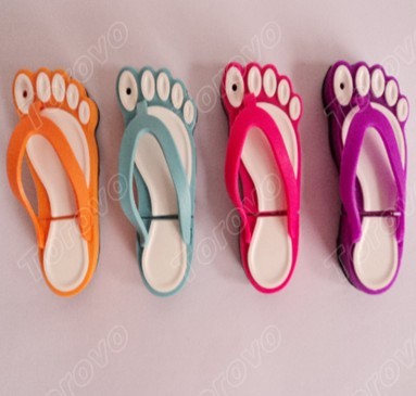 供應新款優質硅膠軟膠五指拖鞋U盤