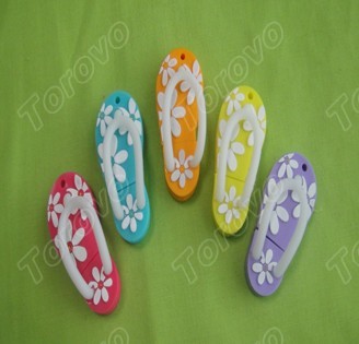 迷你造型設計的PVC硅膠花拖鞋U盤