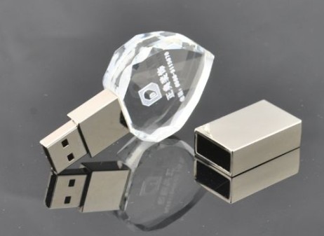 水晶燈U盤 鐳射雕刻logo發光U盤